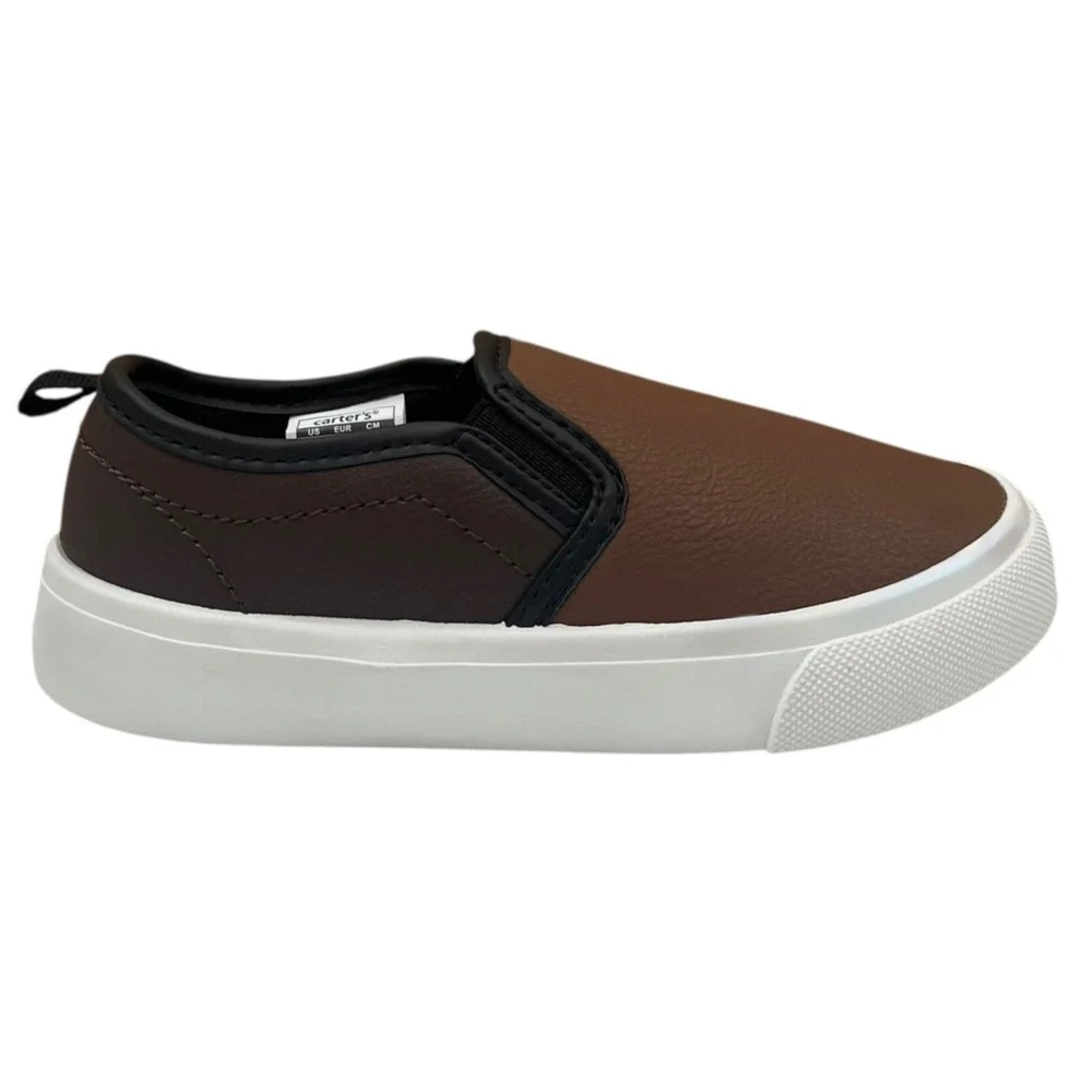 Carters Penny Toddler Boys Slip-On Casual Sneakers Size 9 Brown Black White